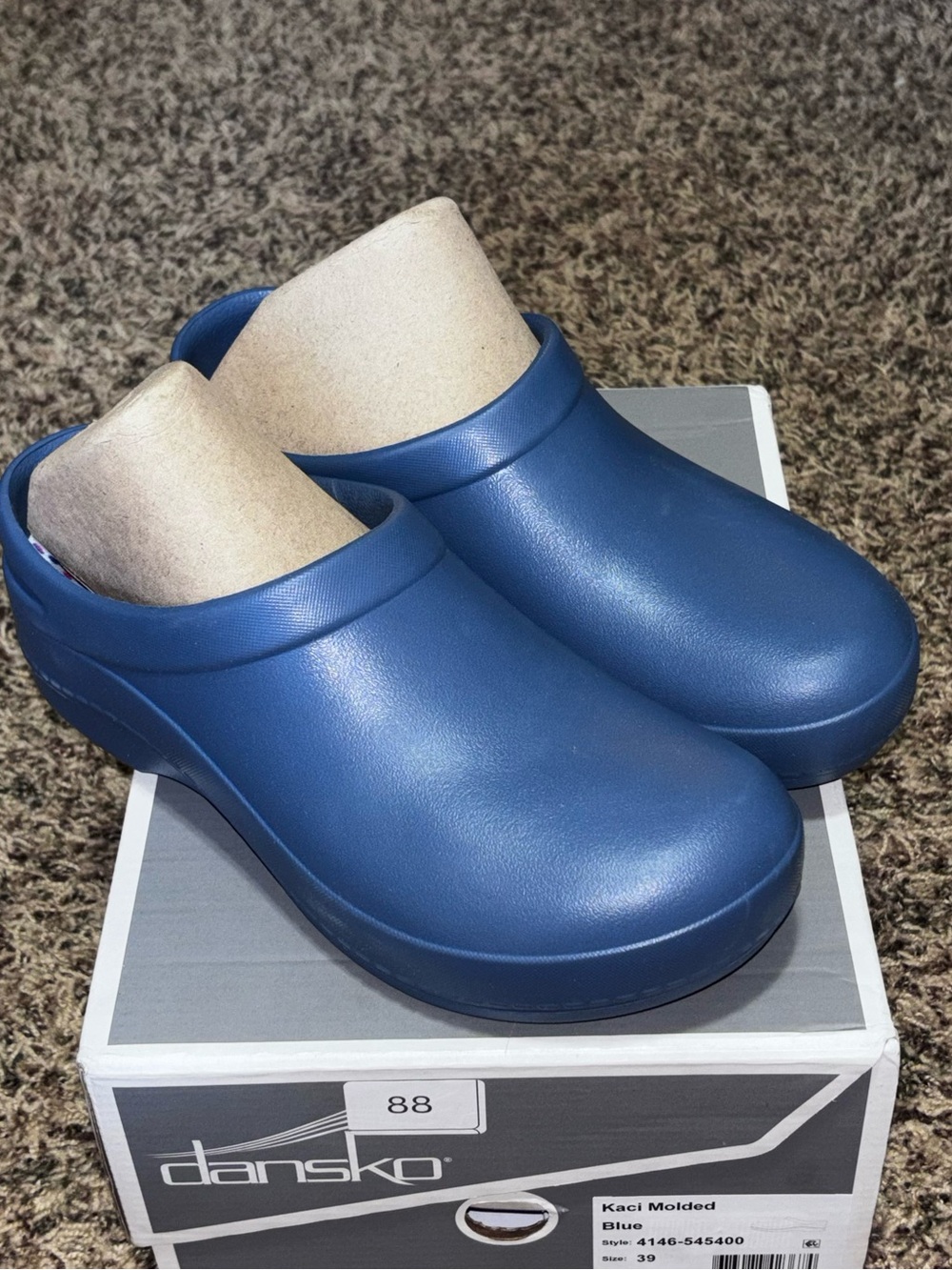 Dansko Kaci Women's Size 39 US 8.5-9 Molded Blue Slip Resistant Clogs Shoes